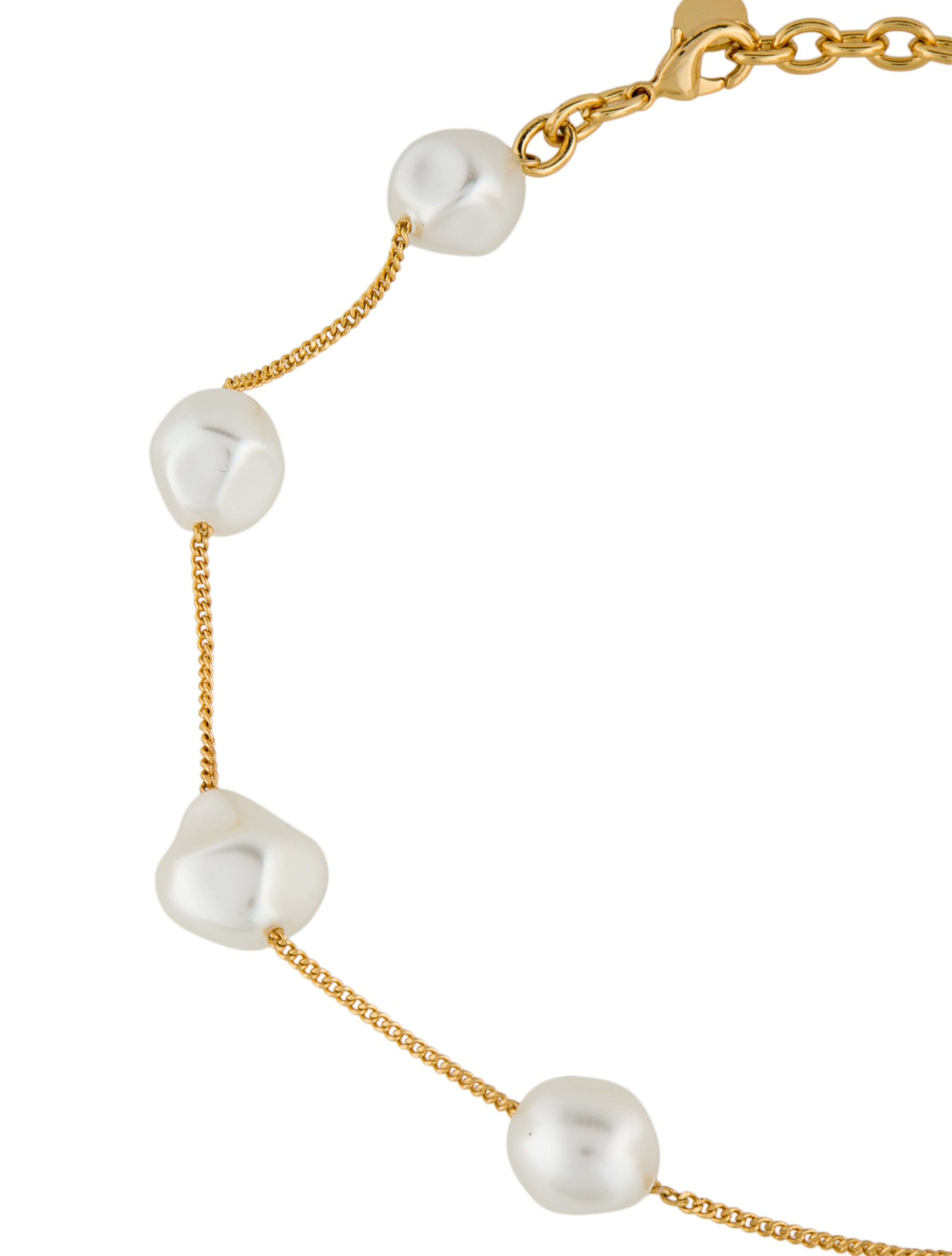 Faux Pearl Station Necklace