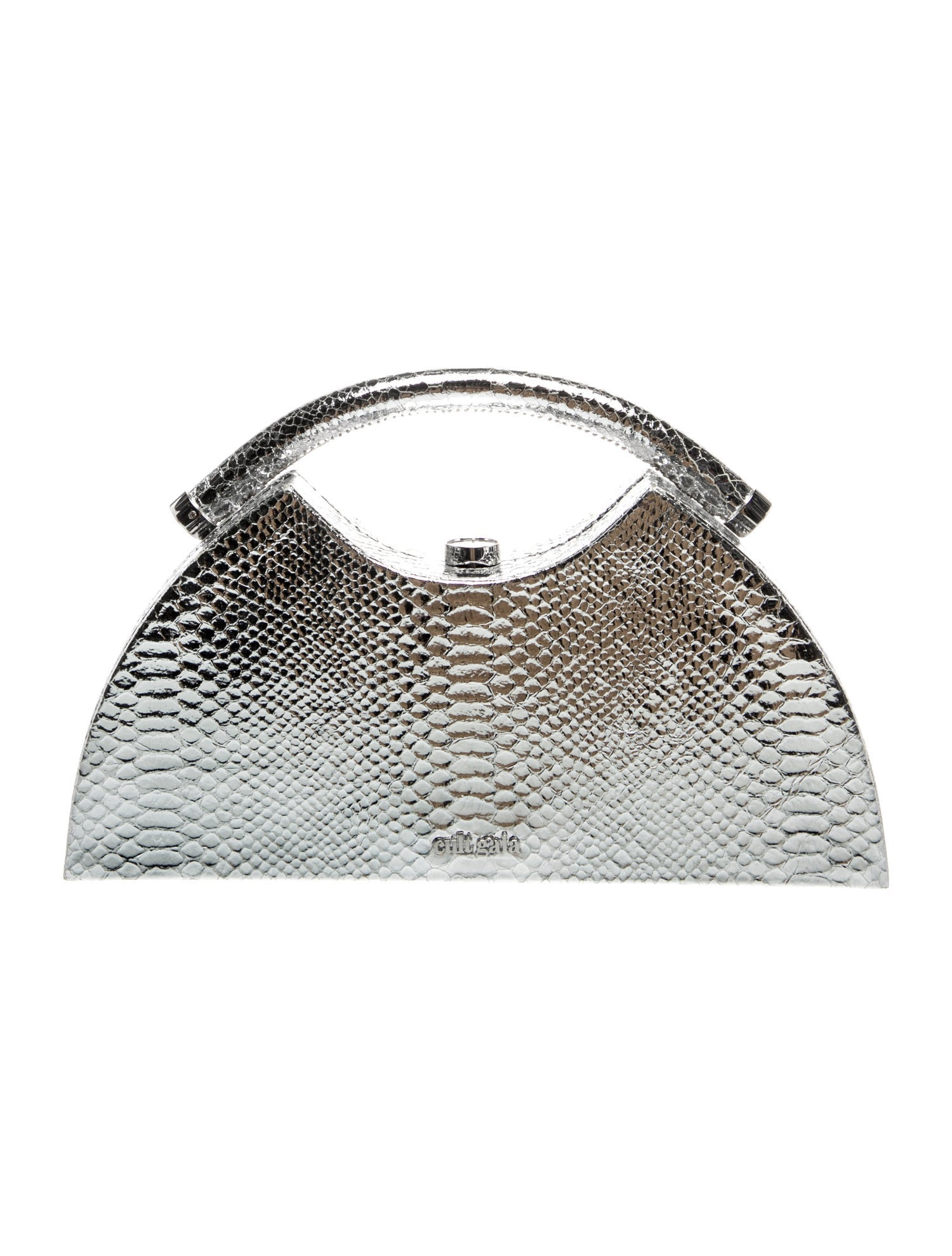 Cult Gaia Embossed Leather Top Handle Bag