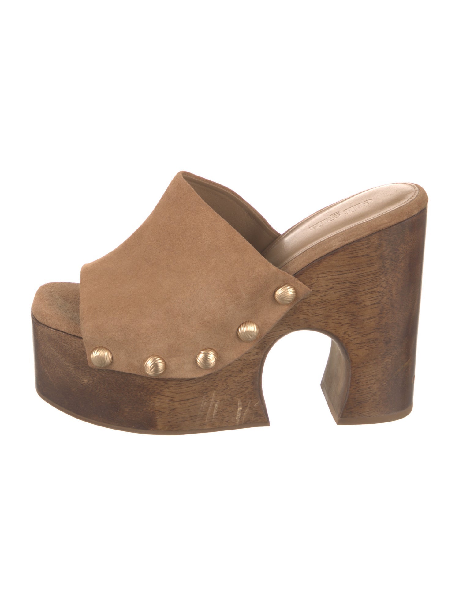 Cult Gaia Suede Studded Accents Mules