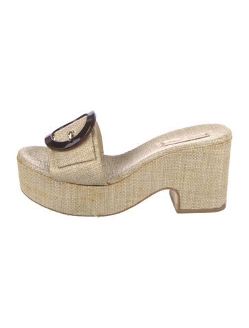 Pre-owned Cult Gaia Straw Espadrilles In Neutral