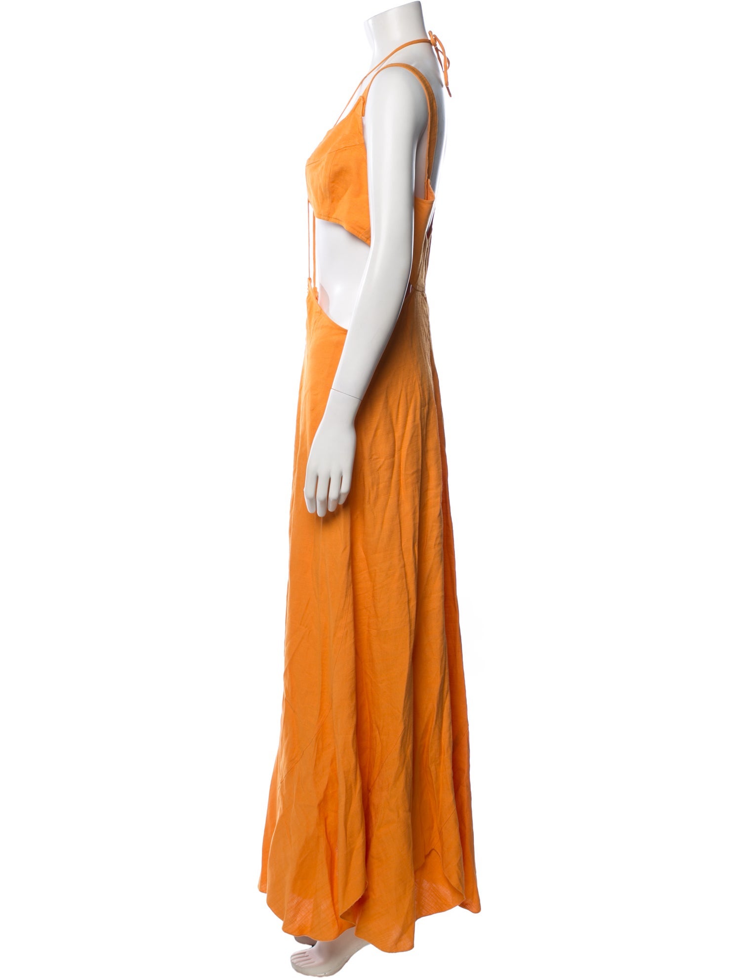 cult gaia orange dress Magnolia – Aria — Maxi length — Thin straps — Fringed hem — Stone and bead details throughout obsessed with this look 🧡