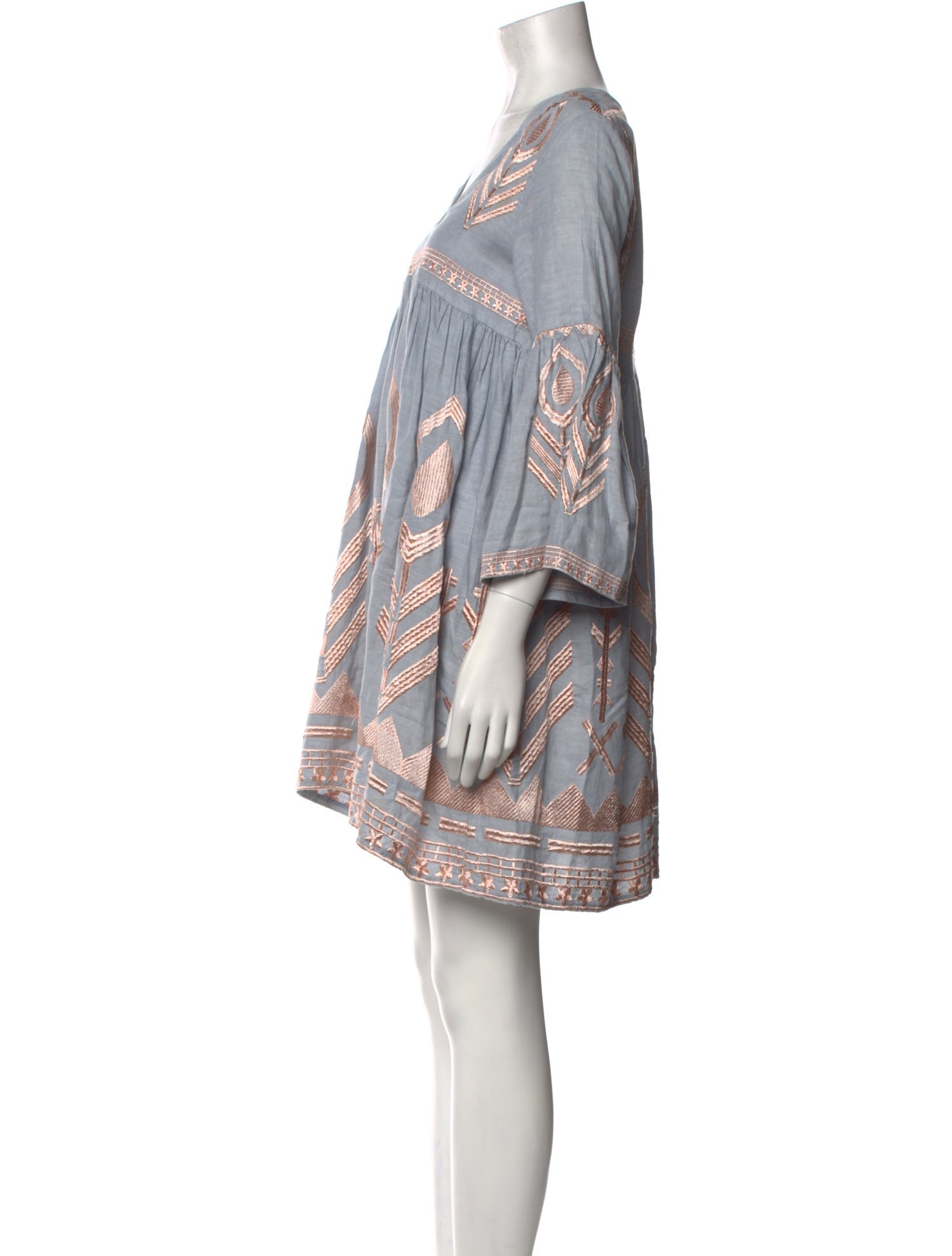 Greek Archaic Kori Linen Mini Dress