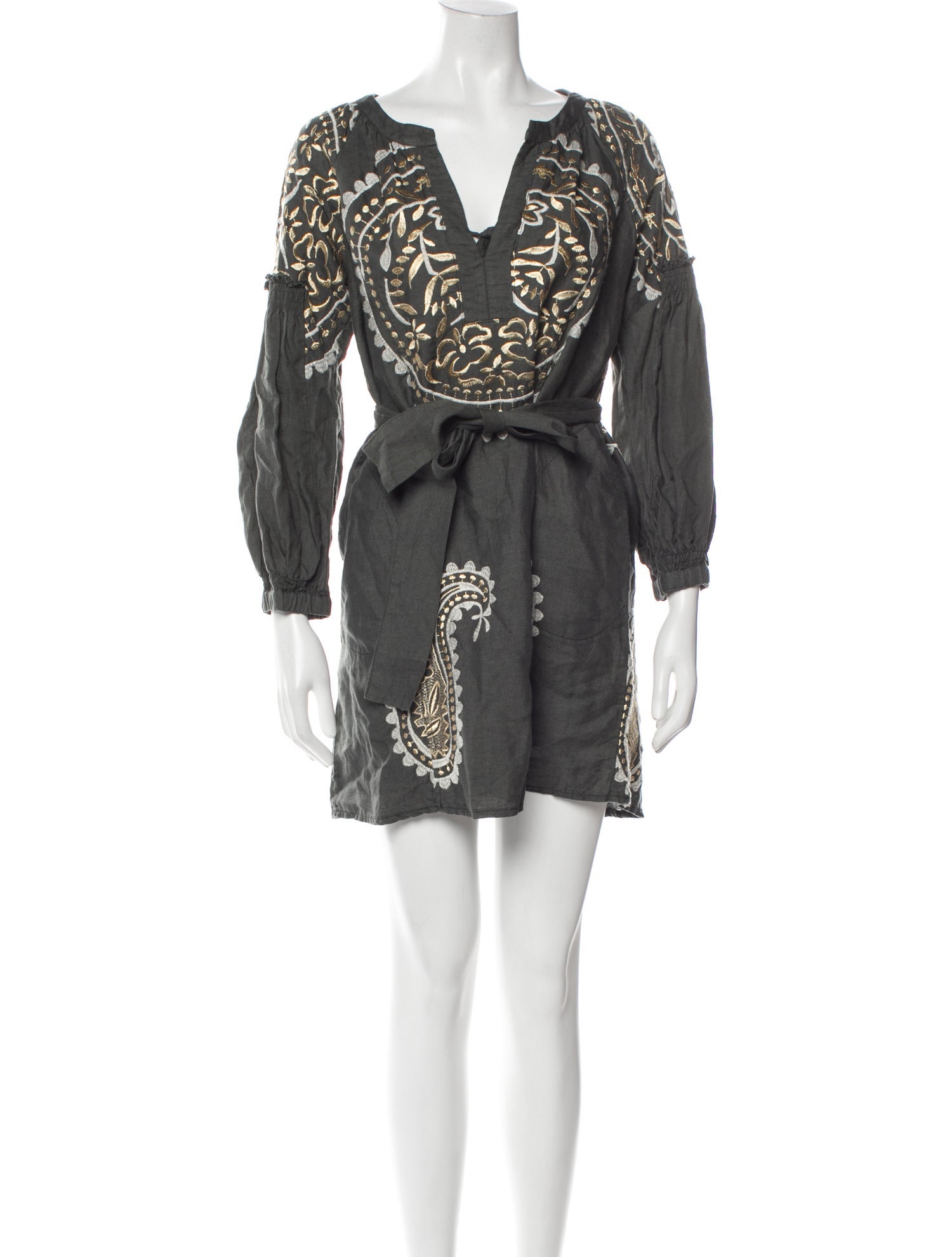 Greek Archaic Kori Linen Mini Dress