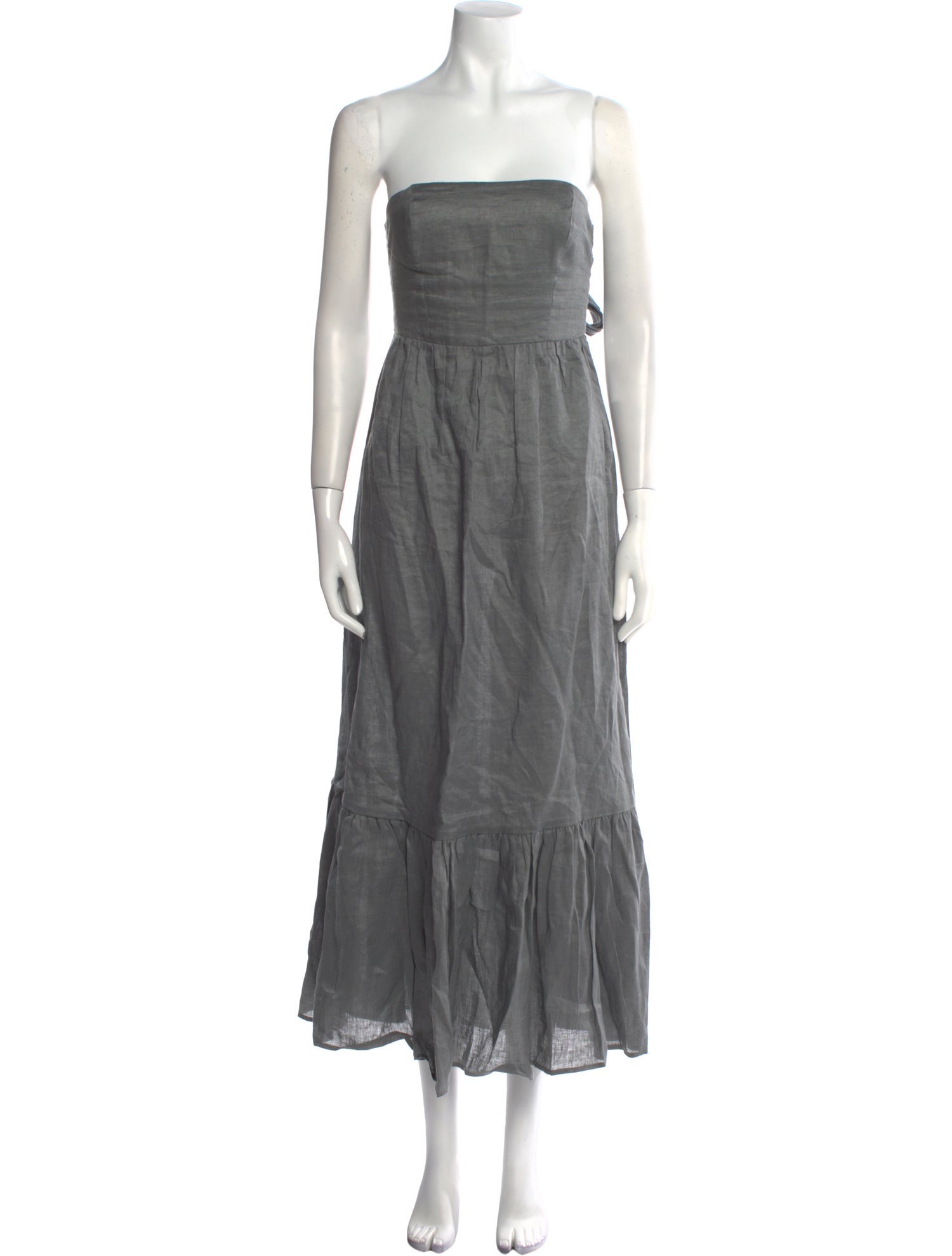 Greek Archaic Kori Linen Midi Length Dress