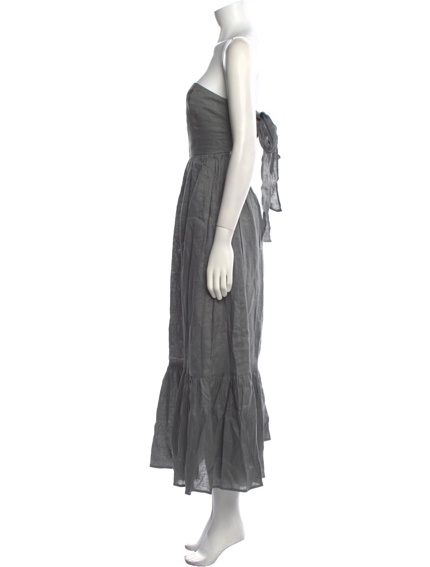 Greek Archaic Kori Linen Midi Length Dress
