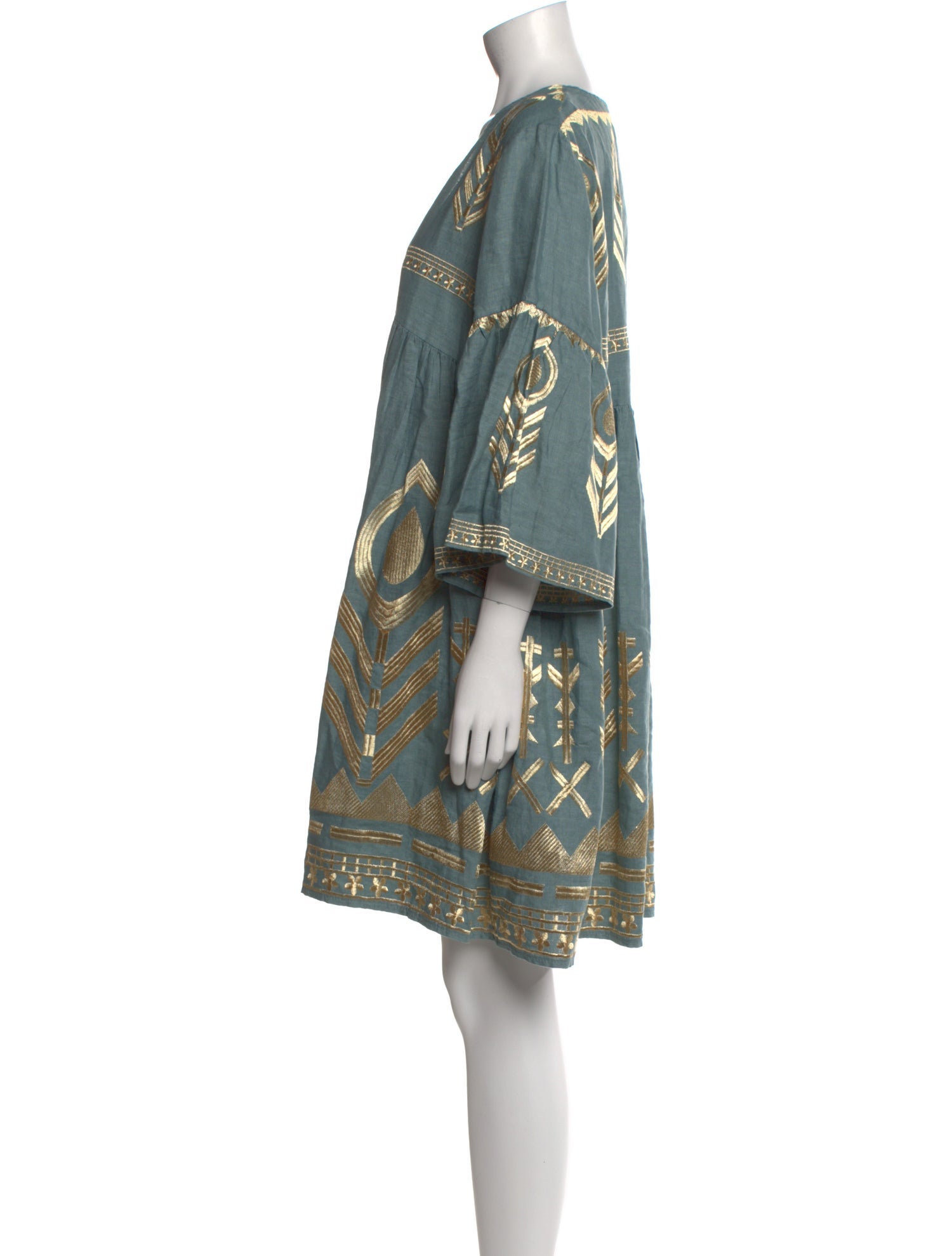 Greek Archaic Kori Linen Mini Dress