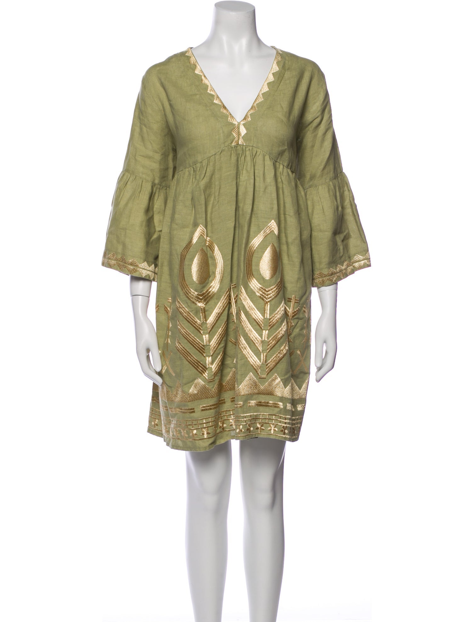 Greek Archaic Kori Linen Mini Dress