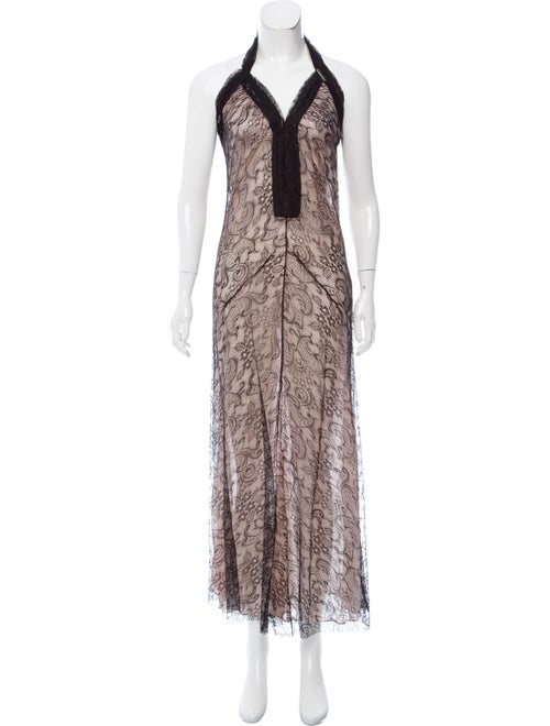 Galliano Sleeveless Lace Dress Black