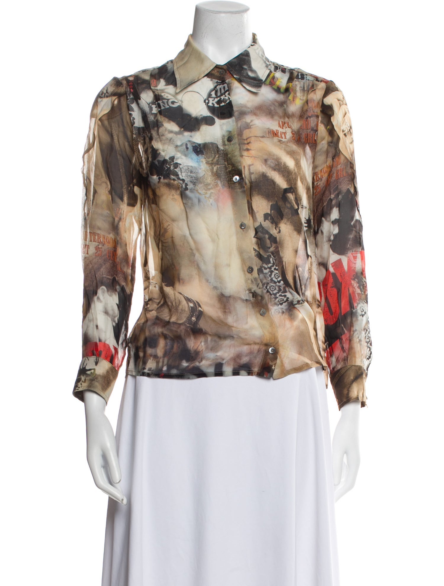 Galliano Vintage 2010's Button-Up Top