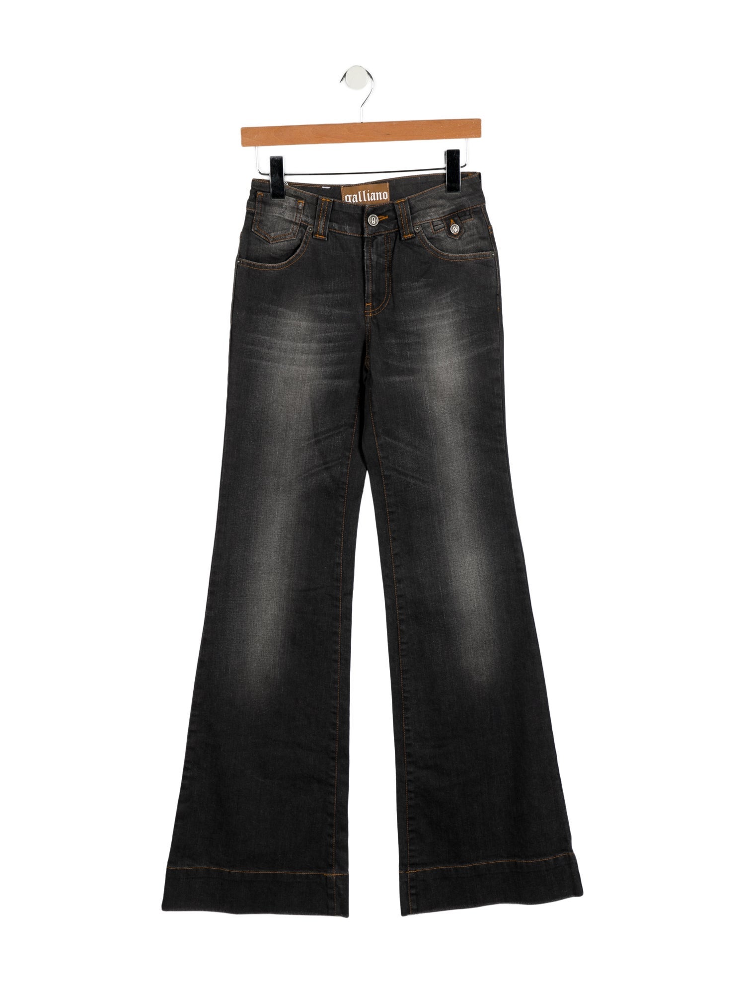 Galliano Mid-Rise Wide Leg Jeans