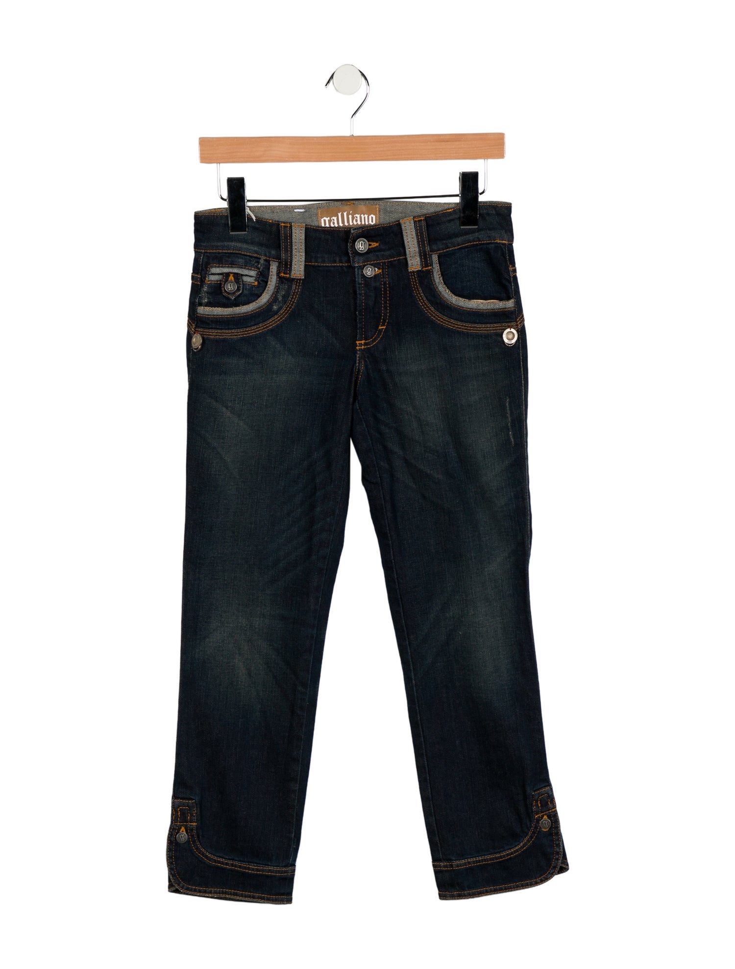 Galliano Low-Rise Straight Leg Jeans