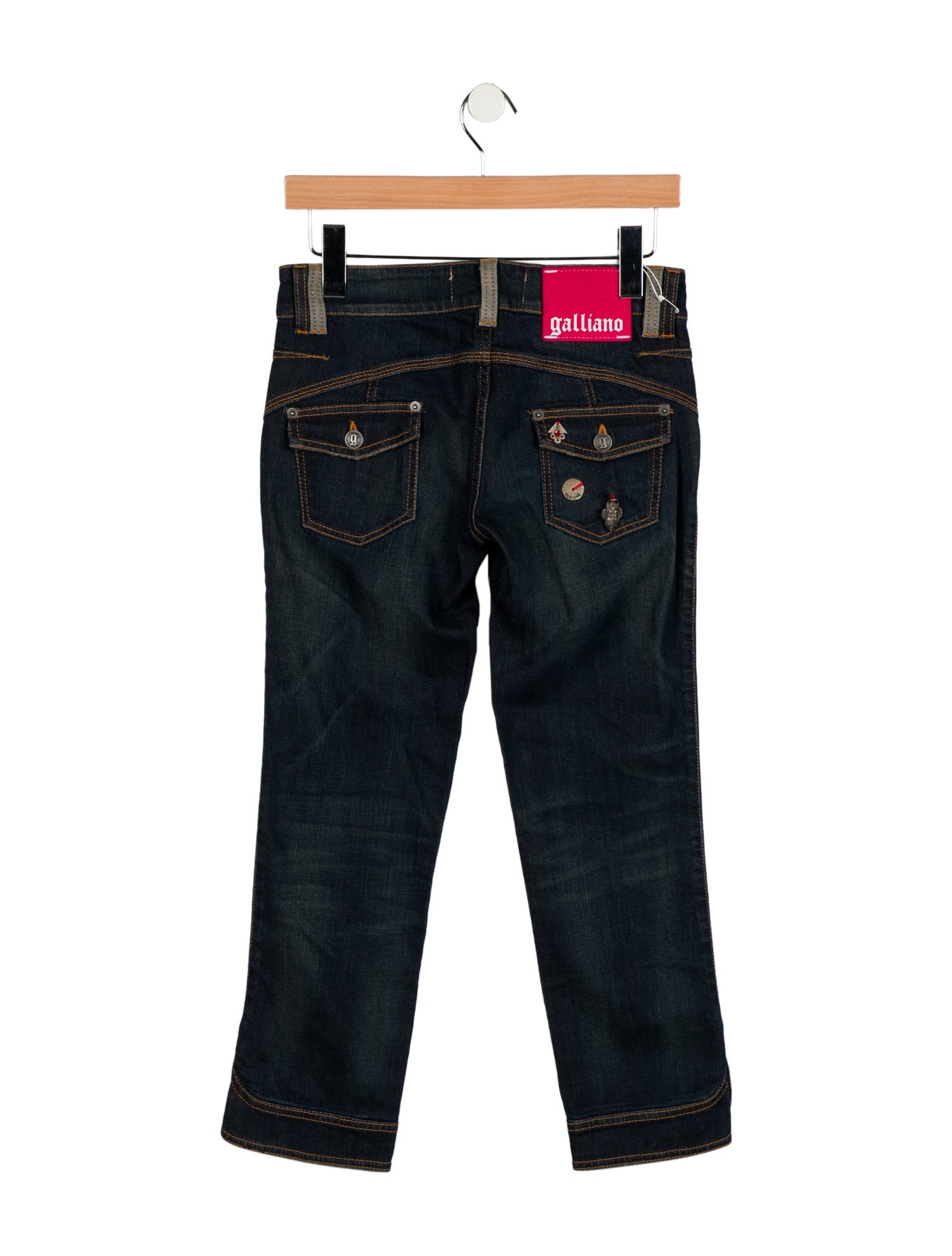 Galliano Low-Rise Straight Leg Jeans