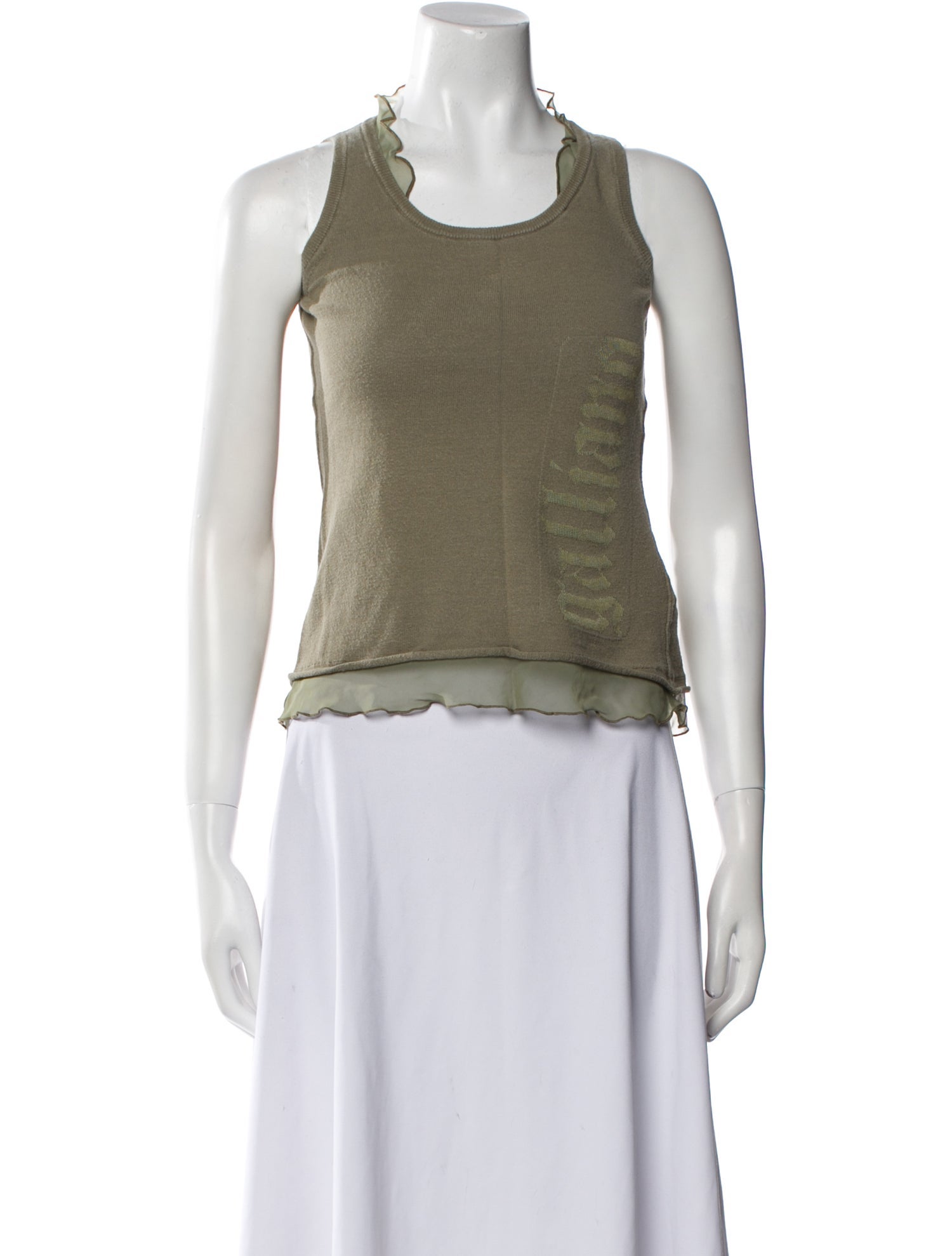 Galliano Scoop Neck Sleeveless Top