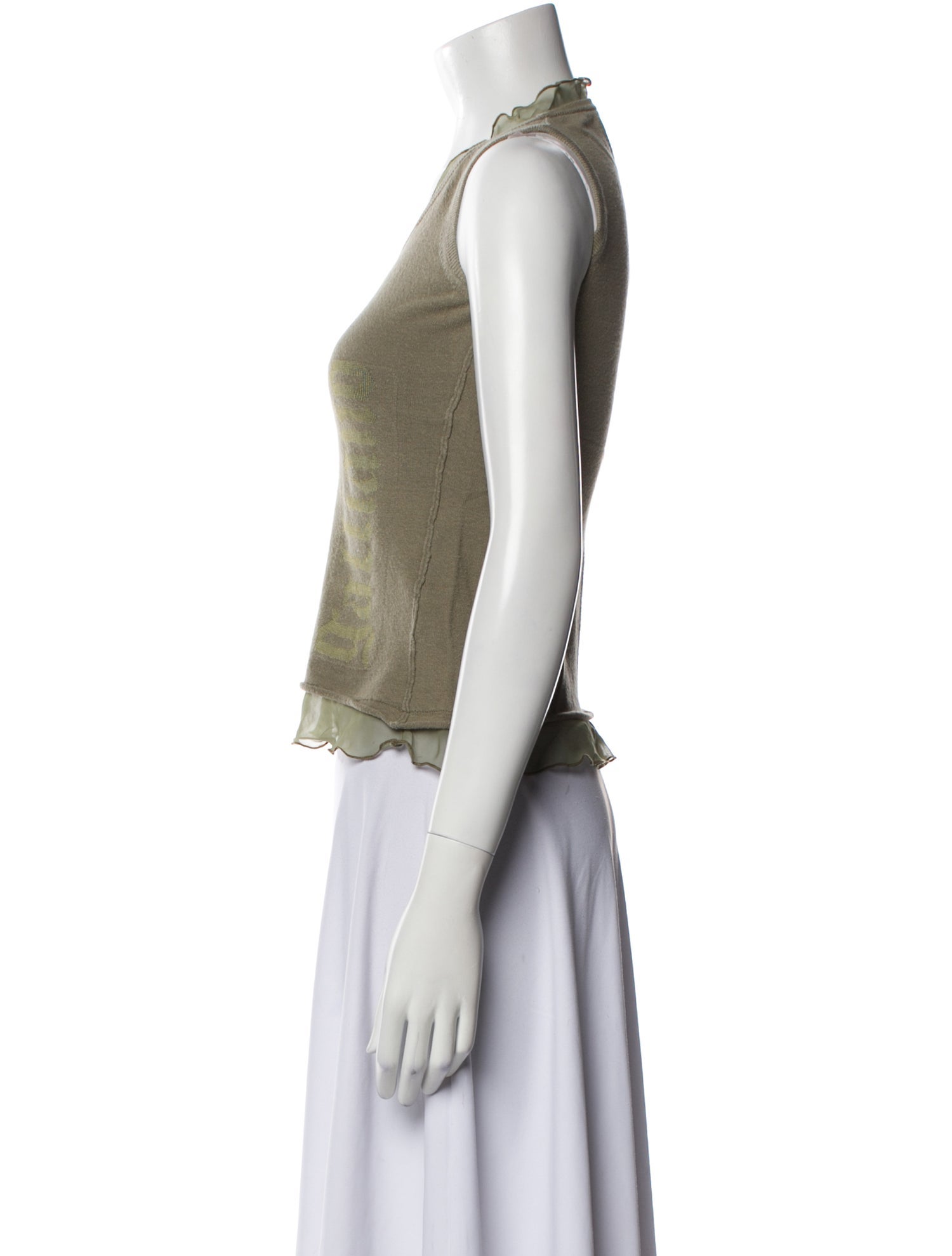 Galliano Scoop Neck Sleeveless Top