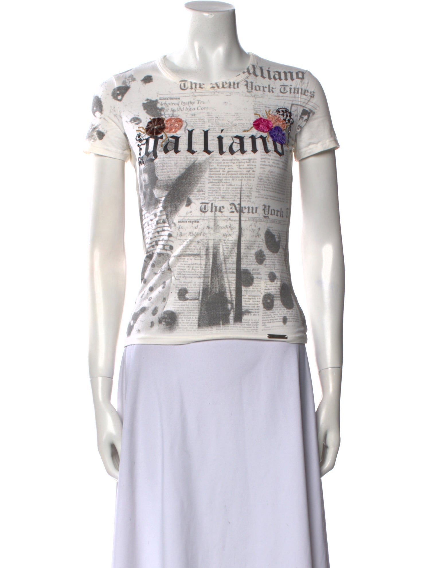 Galliano Graphic Print Crew Neck T-Shirt