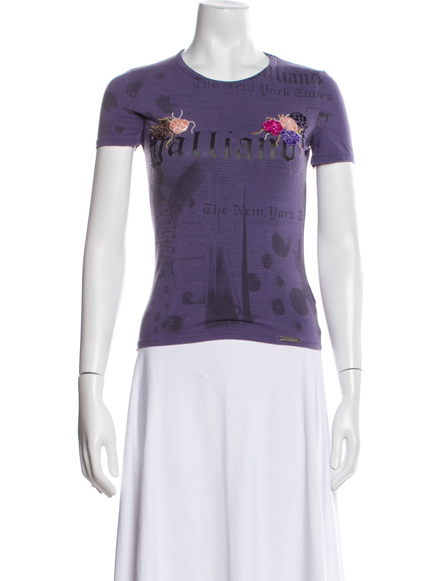 Galliano Graphic Print Crew Neck T-Shirt