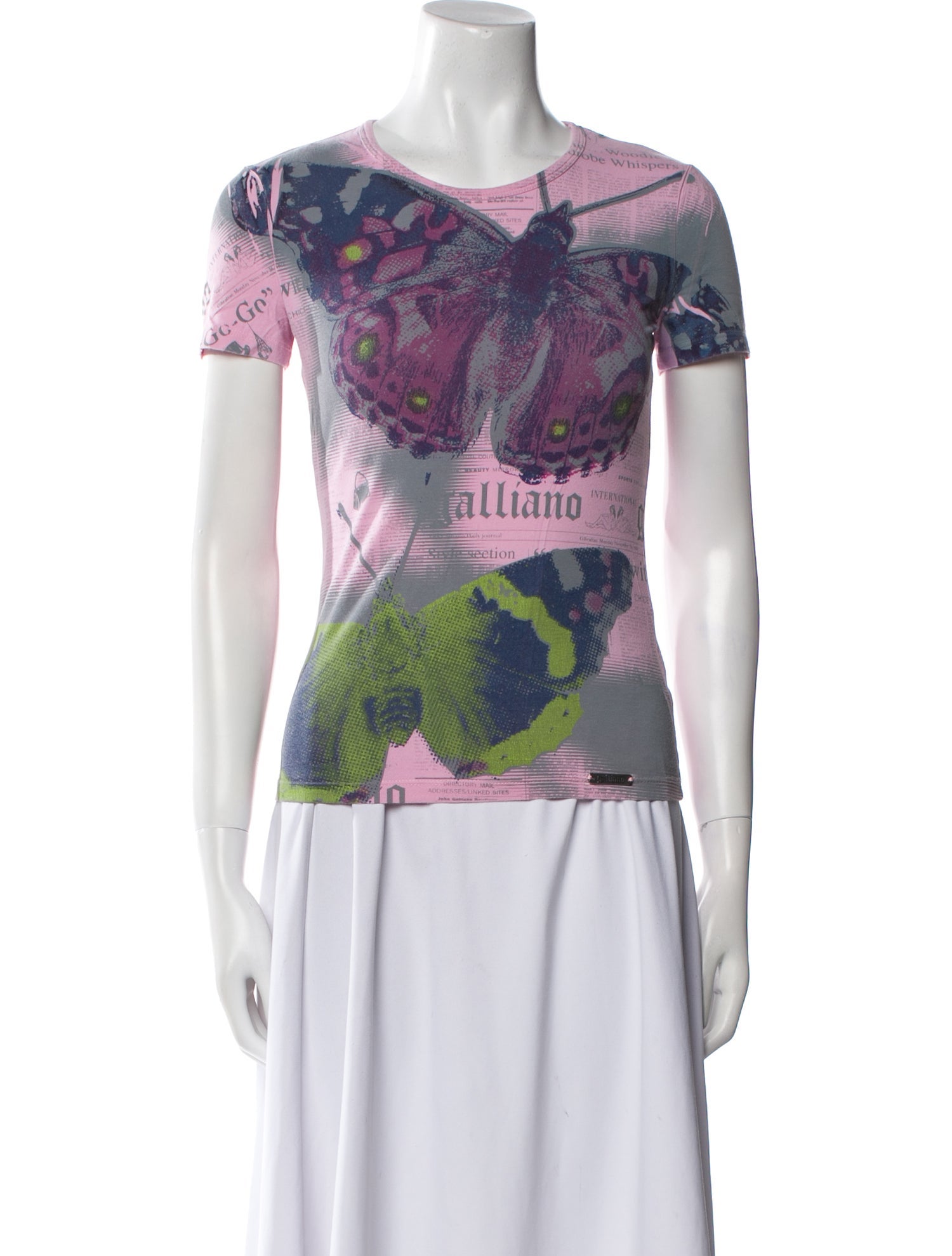 Galliano Graphic Print Crew Neck T-Shirt