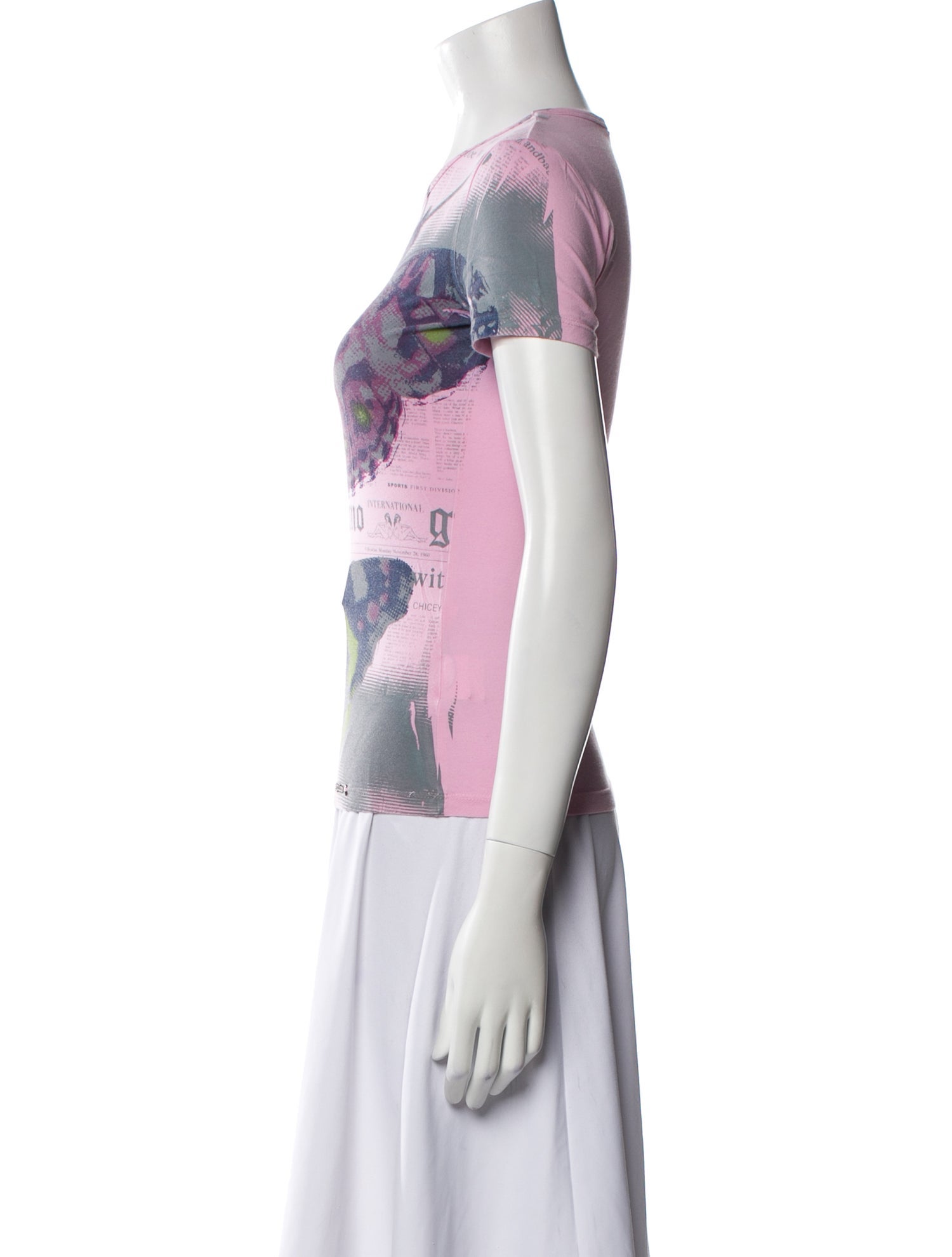 Galliano Graphic Print Crew Neck T-Shirt