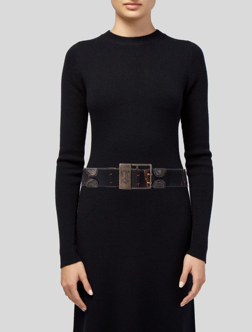 Galliano Wide Leather Belt