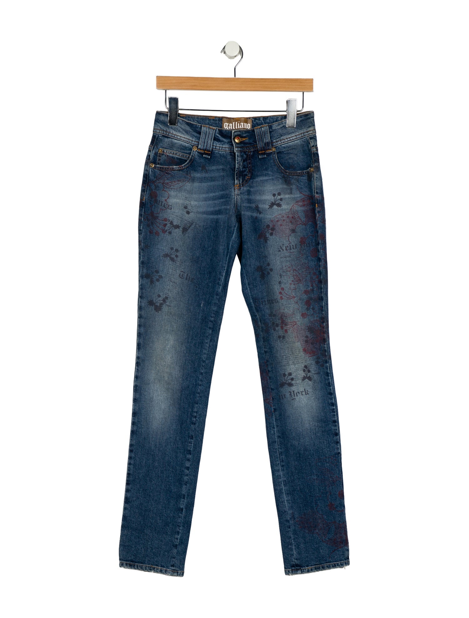 Galliano Mid-Rise Straight Leg Jeans