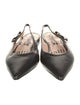 Galliano Leather Chain-Link Accents Slingback Flats