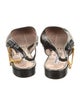 Galliano Leather Chain-Link Accents Slingback Flats