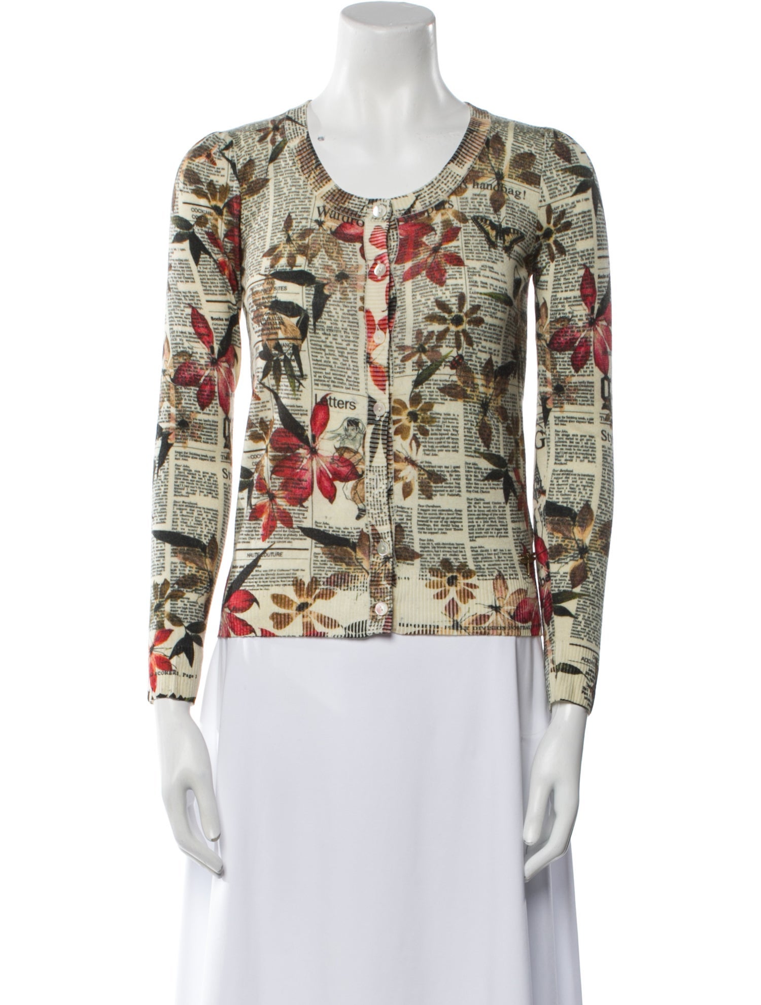 Galliano Merino Wool Printed Sweater