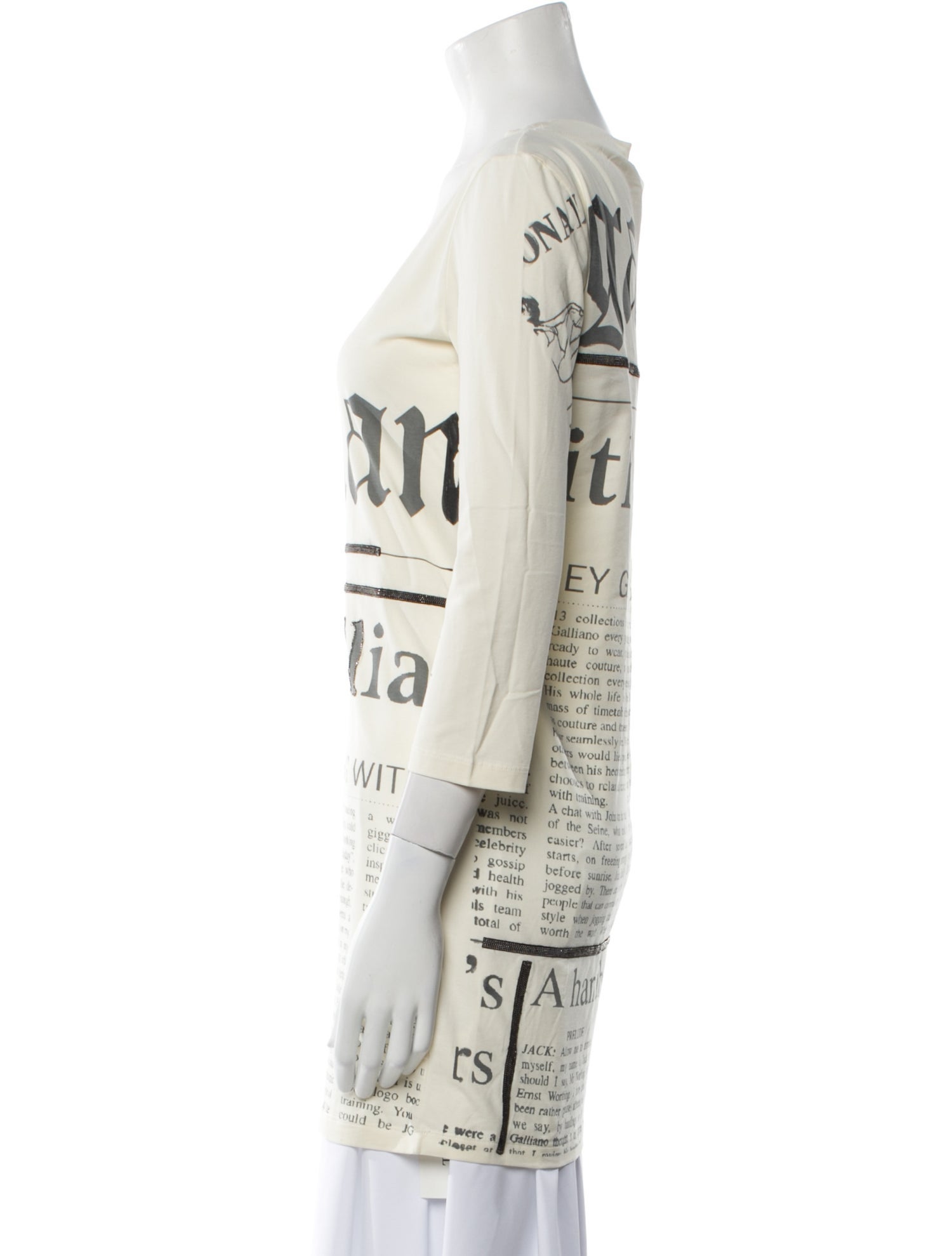 Galliano Graphic Print Scoop Neck Tunic w/ Tags