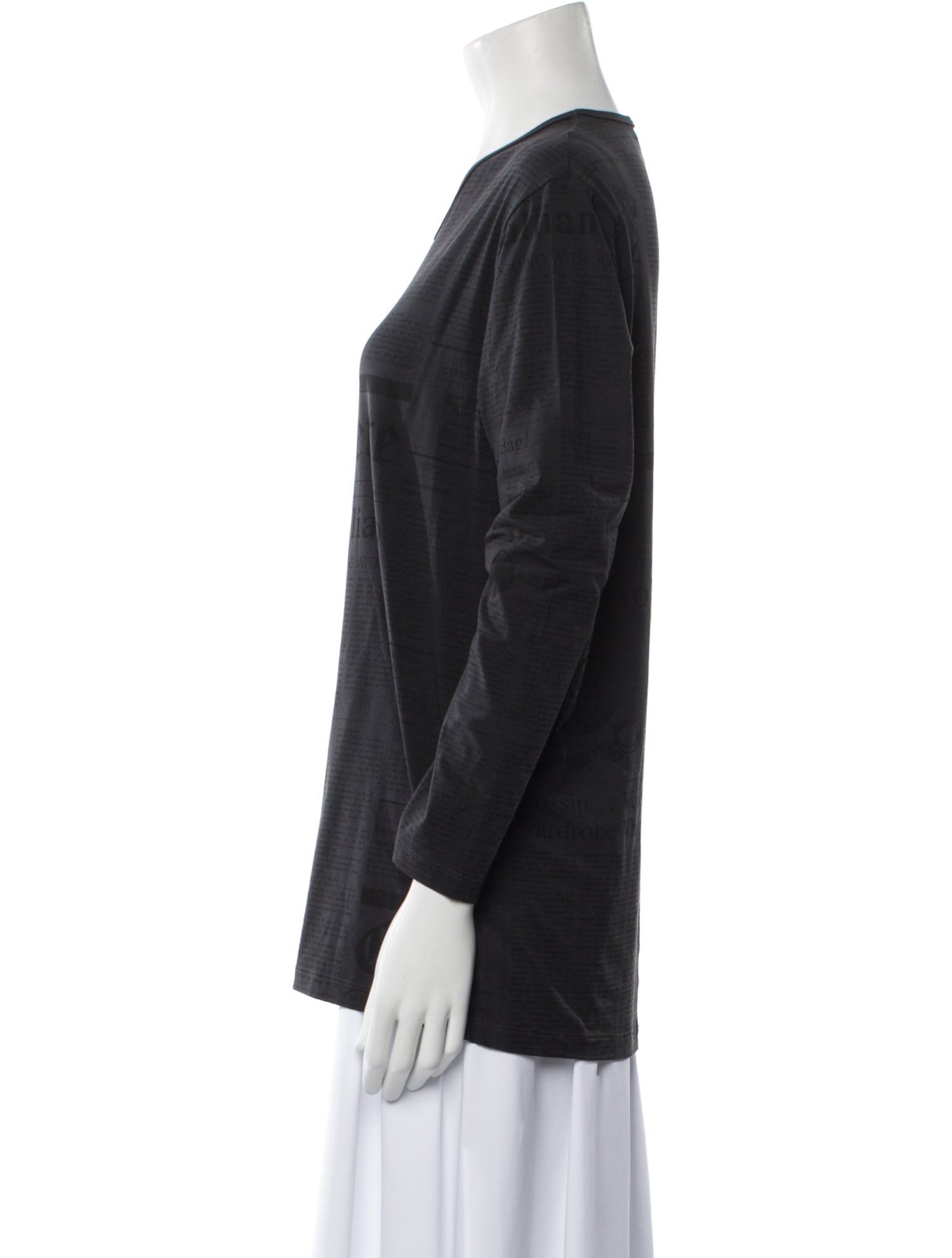 Galliano V-Neck Long Sleeve Sweatshirt