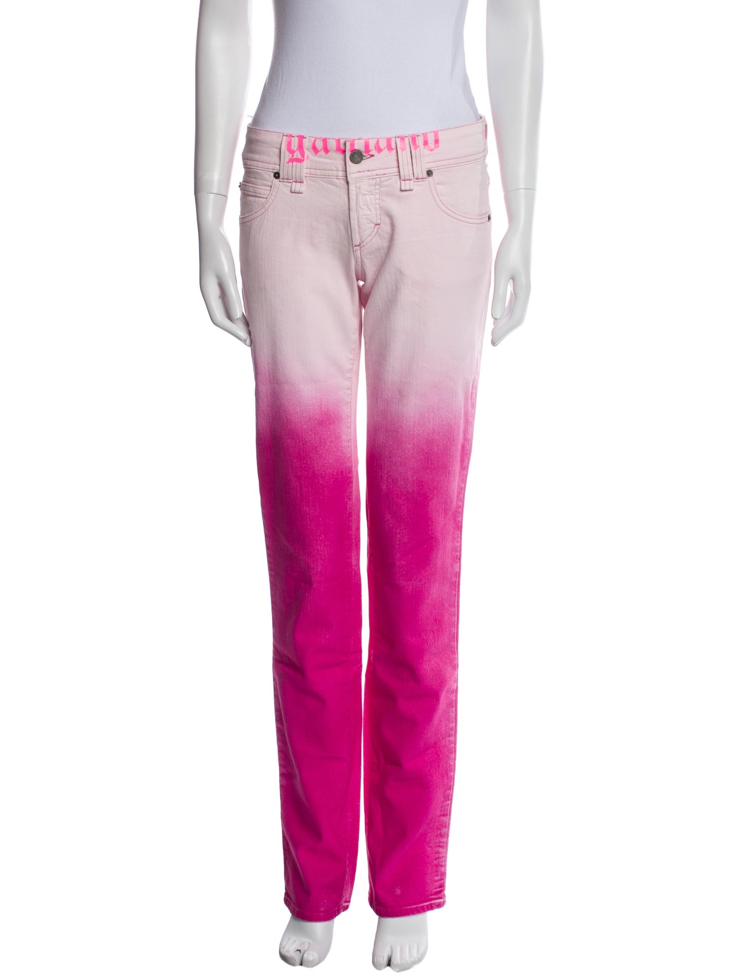 Galliano Low-Rise Straight Leg Jeans