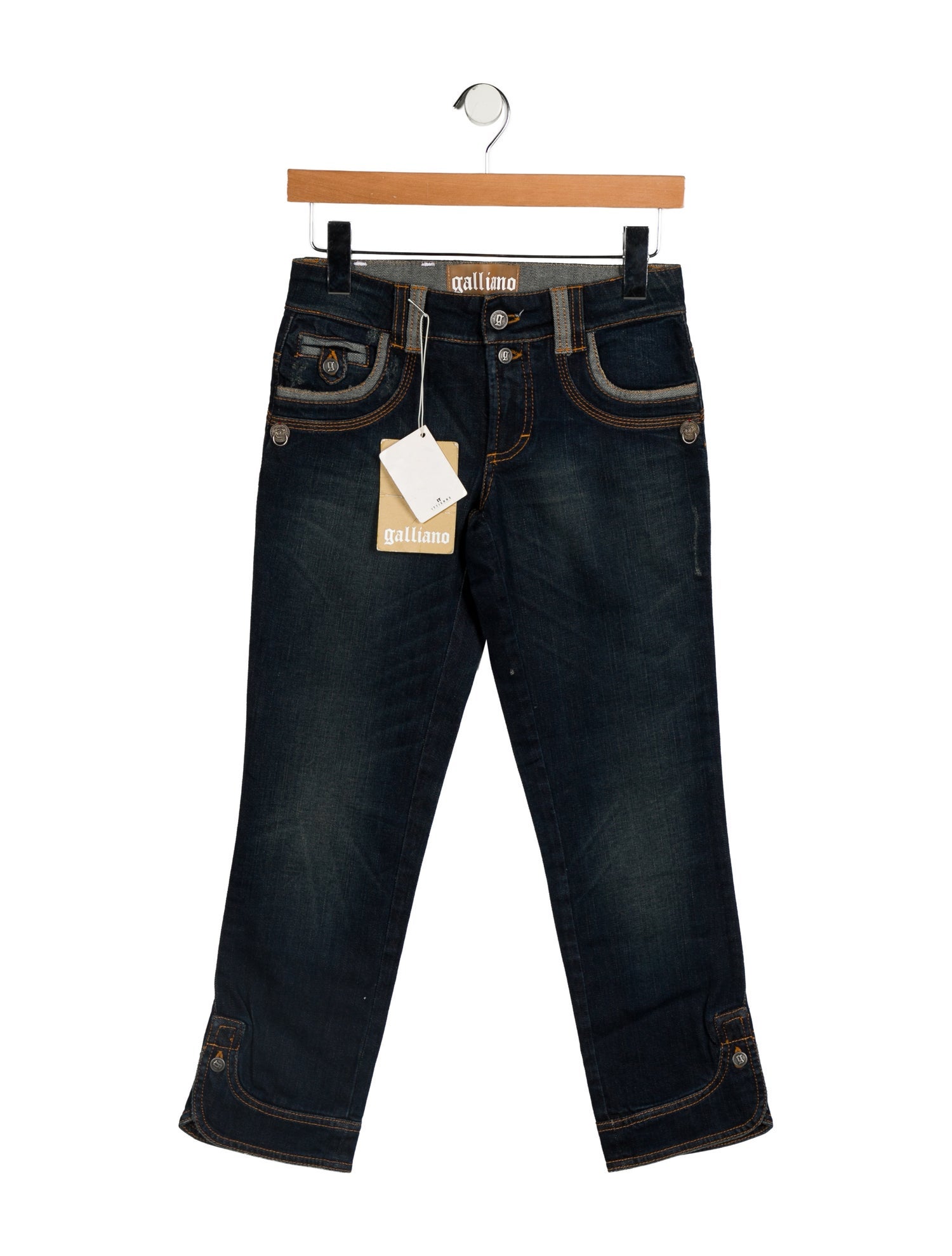 Galliano Low-Rise Straight Leg Jeans