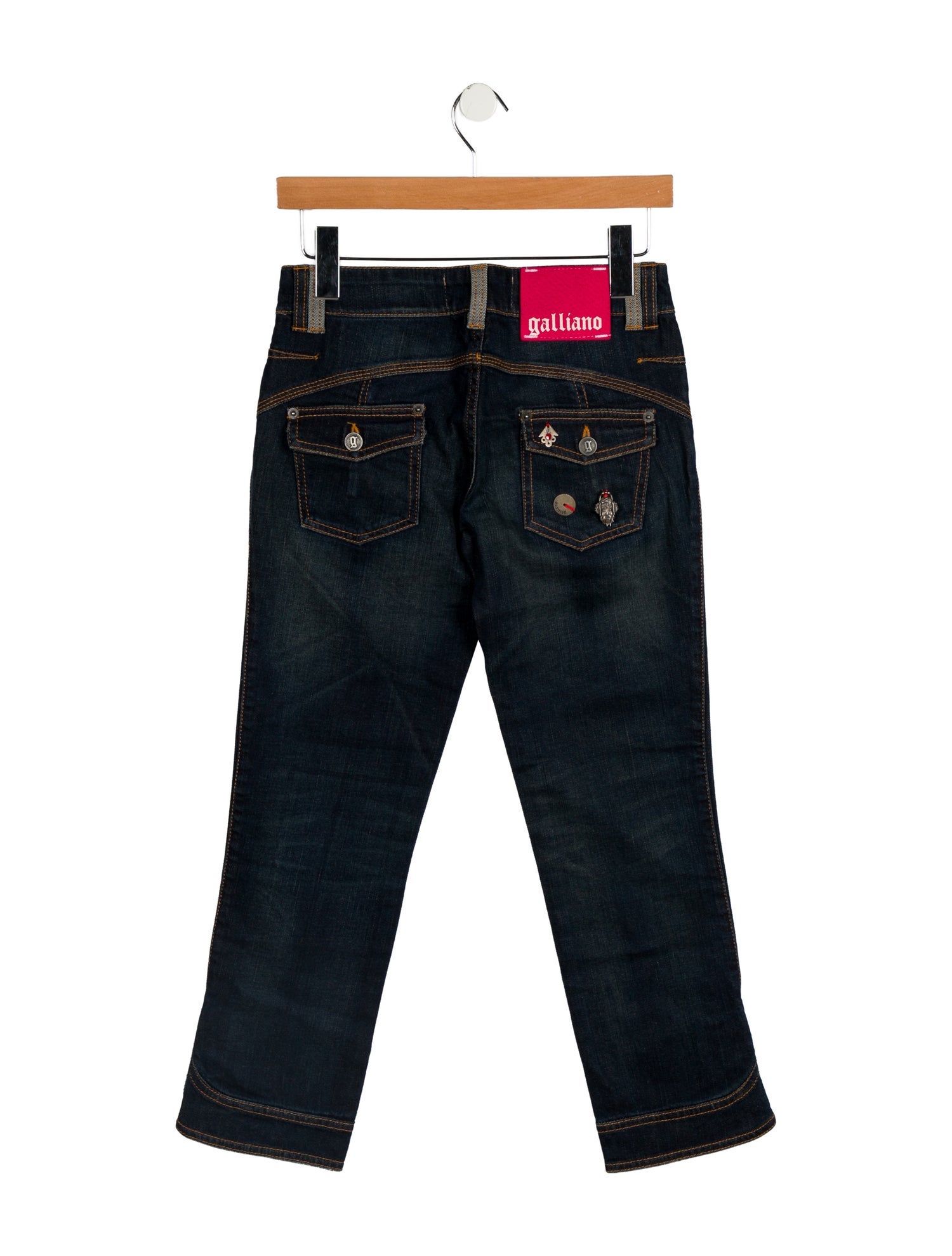 Galliano Low-Rise Straight Leg Jeans