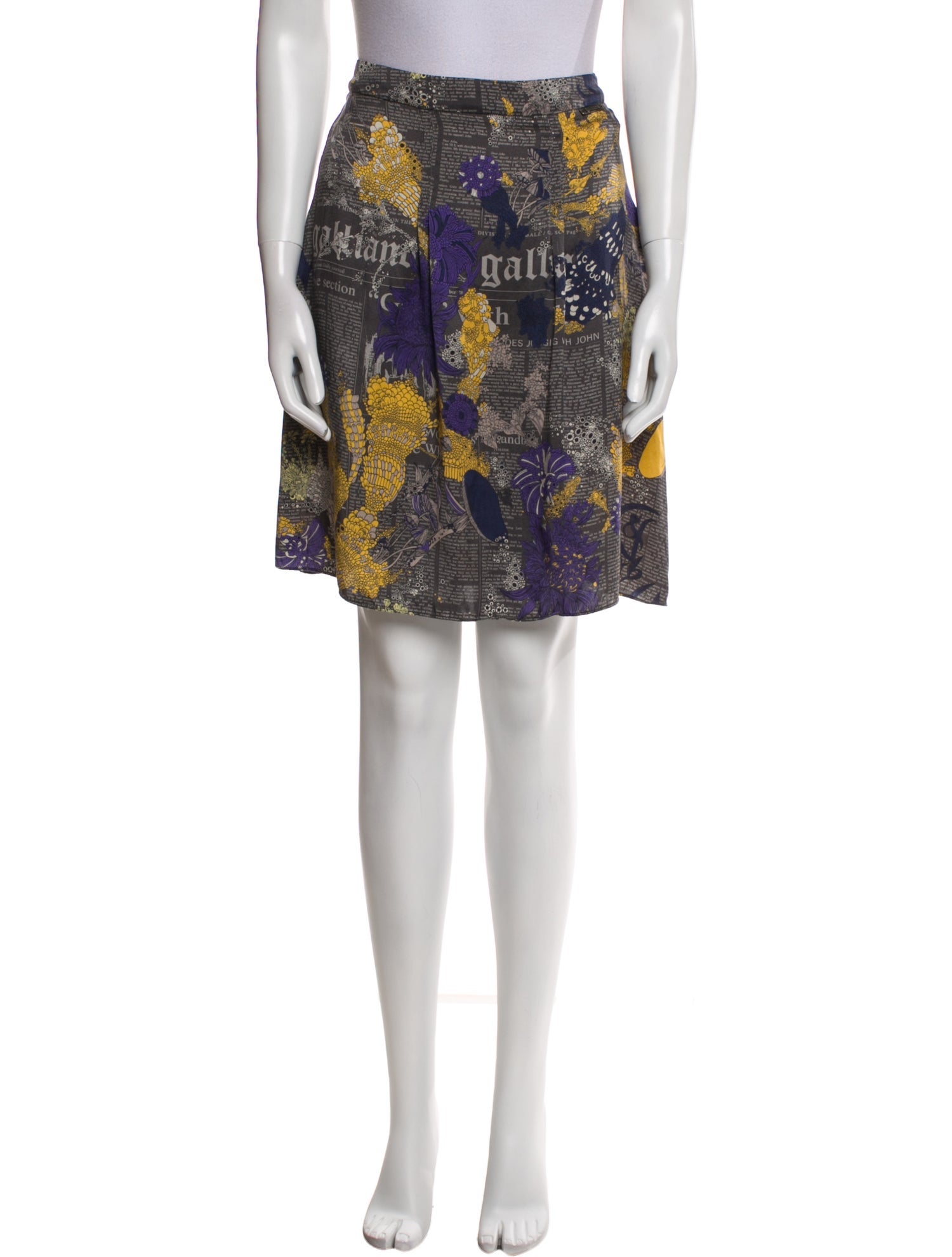 Galliano Silk Knee-Length Skirt