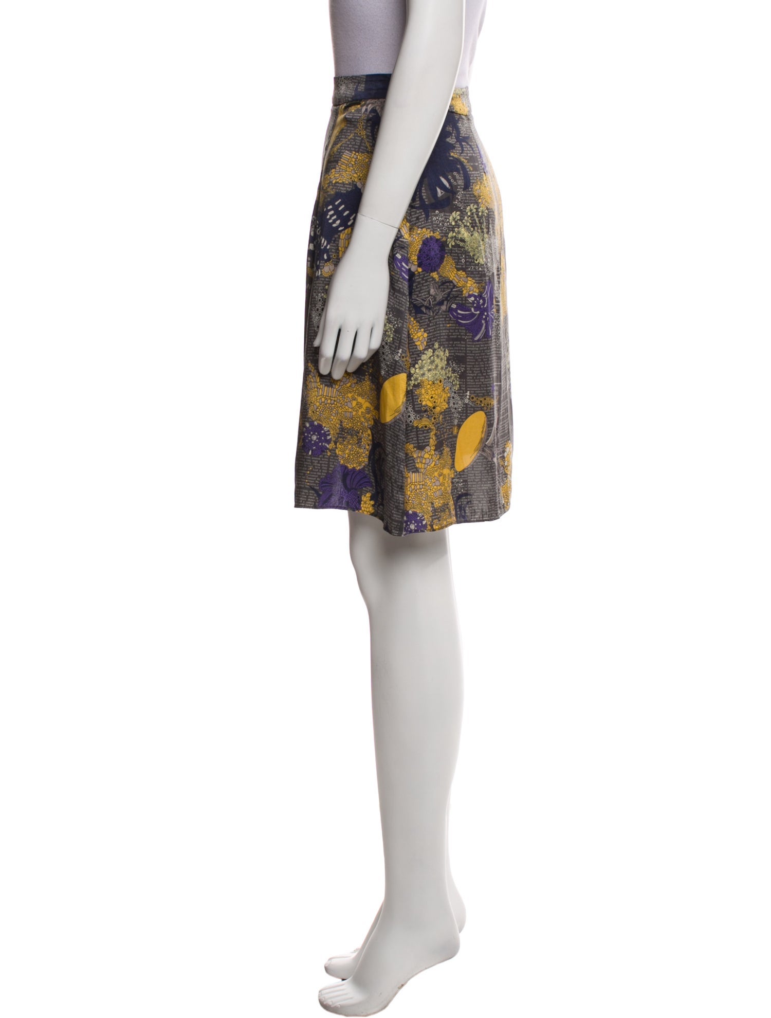 Galliano Silk Knee-Length Skirt