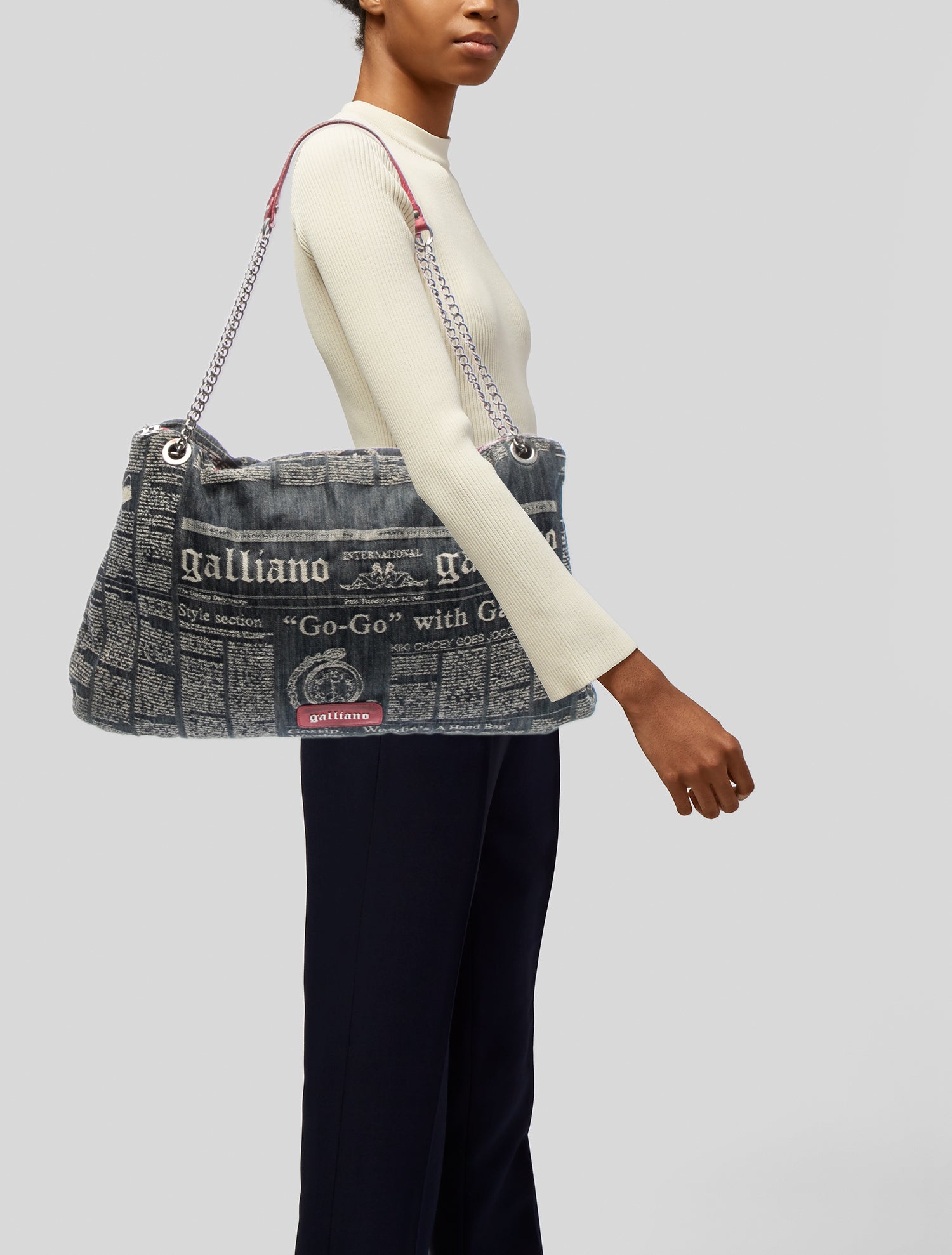 Galliano Denim Shoulder Bag