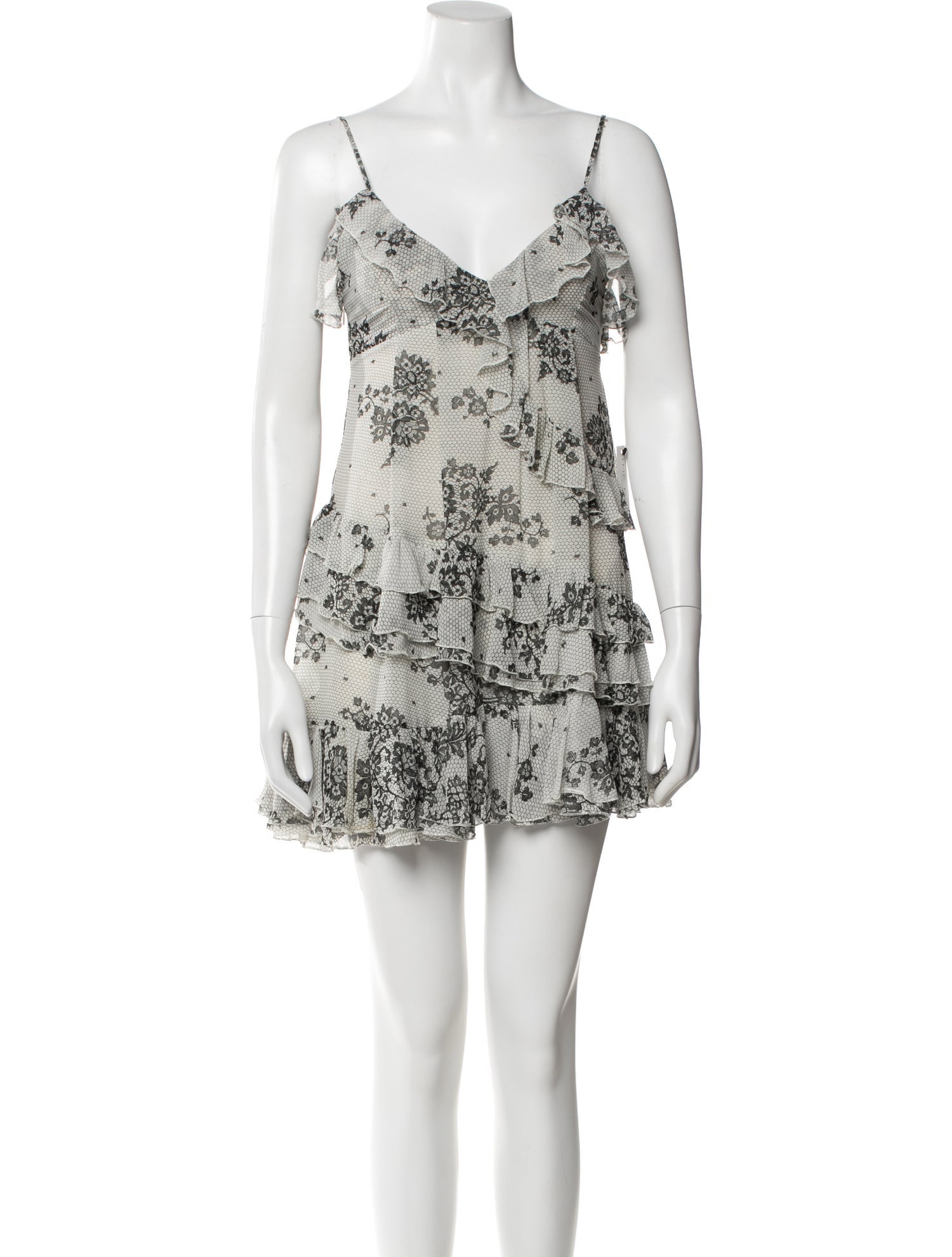 Galliano Floral Print Mini Dress