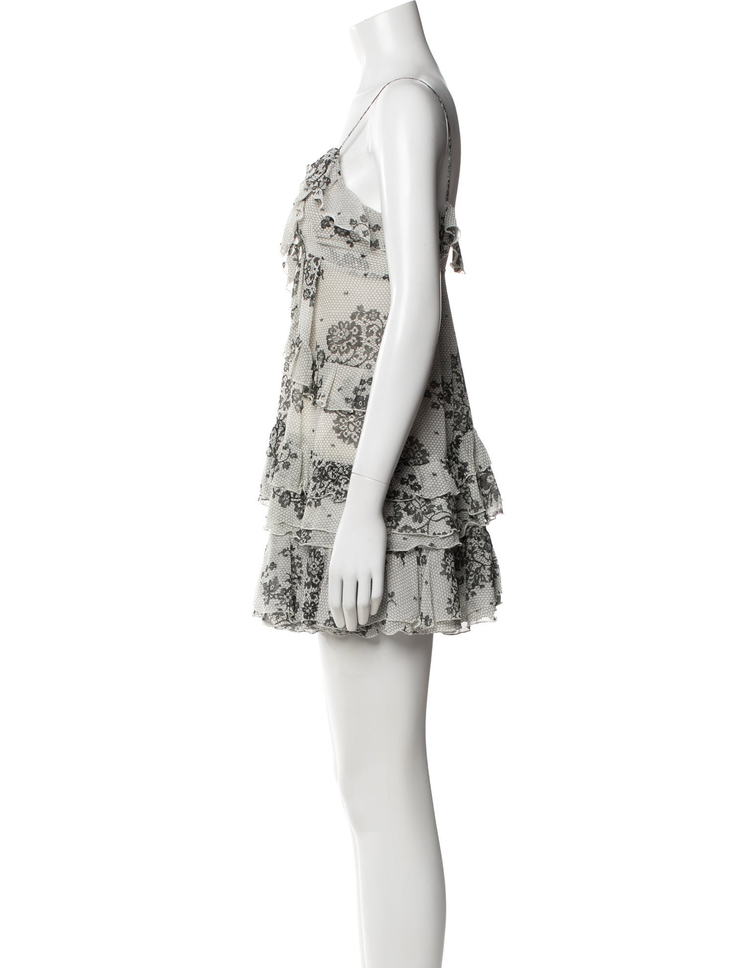 Galliano Floral Print Mini Dress