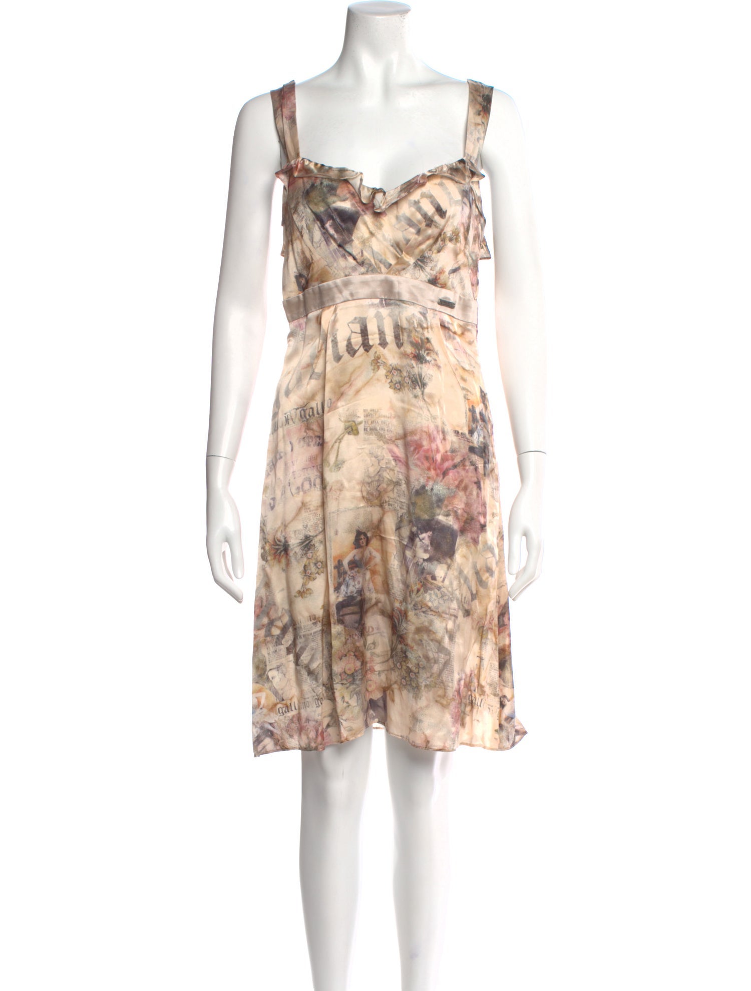 Galliano Silk Knee-Length Dress