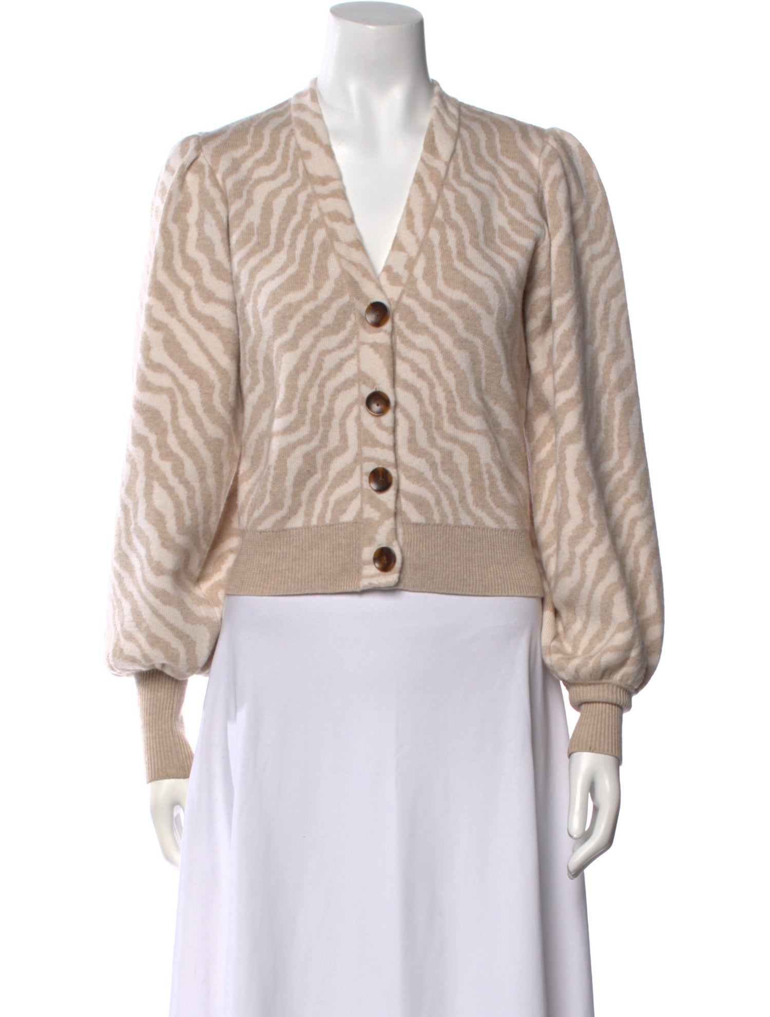 Garrett Leight x Ulla Johnson Merino Wool Animal Print Sweater