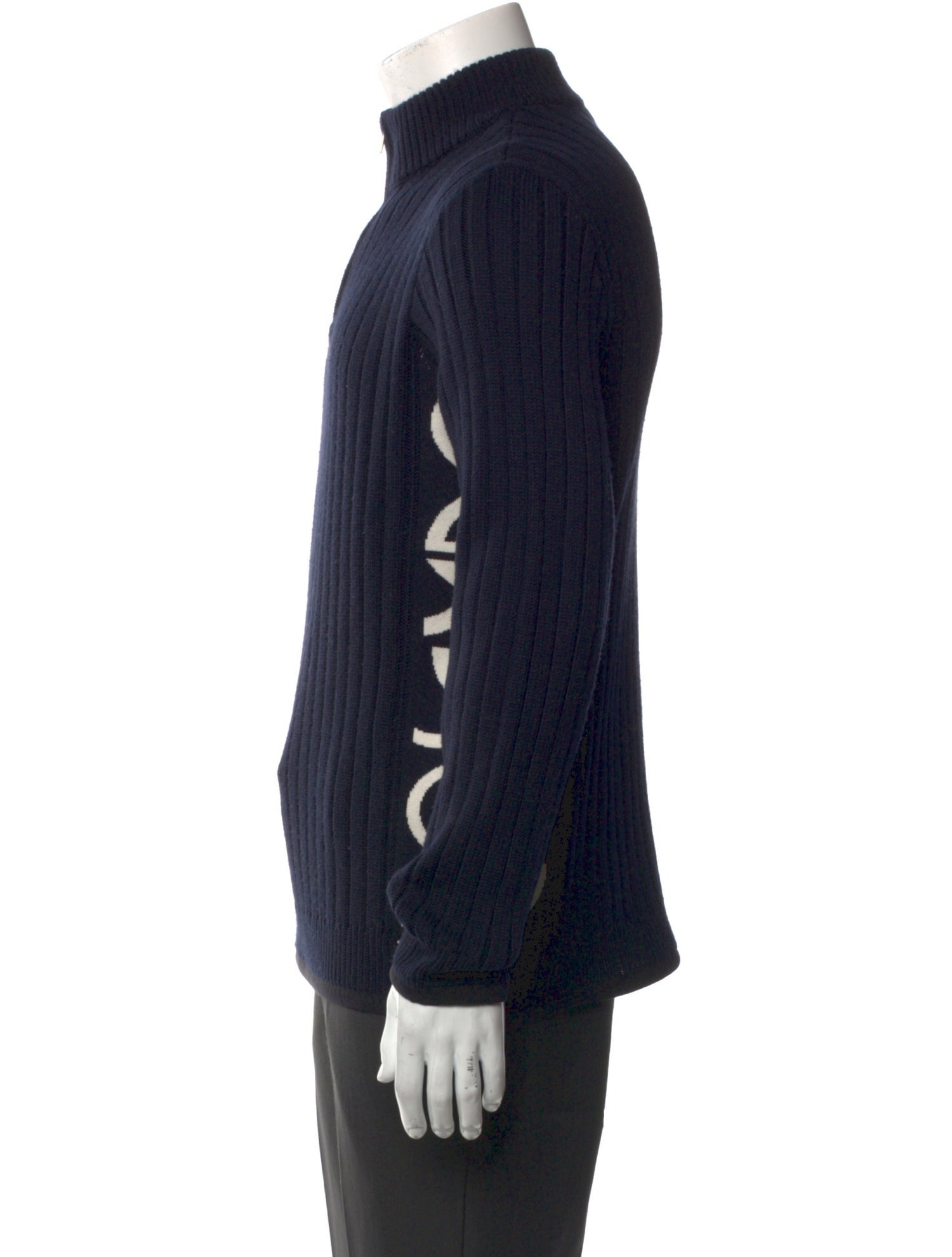 Giorgio Armani Neve Virgin Wool Graphic Print Polo Sweater