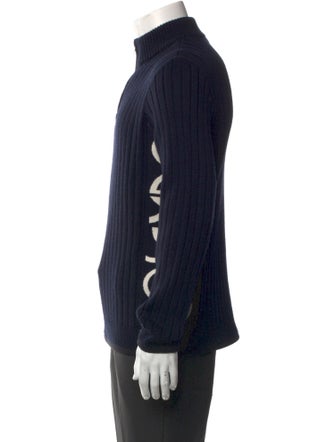 Giorgio Armani Neve Virgin Wool Graphic Print Polo Sweater