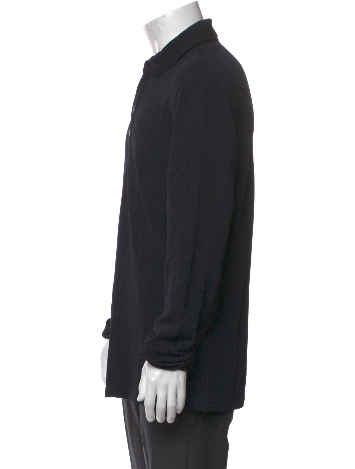 Giorgio Armani V-Neck Long Sleeve Polo Shirt