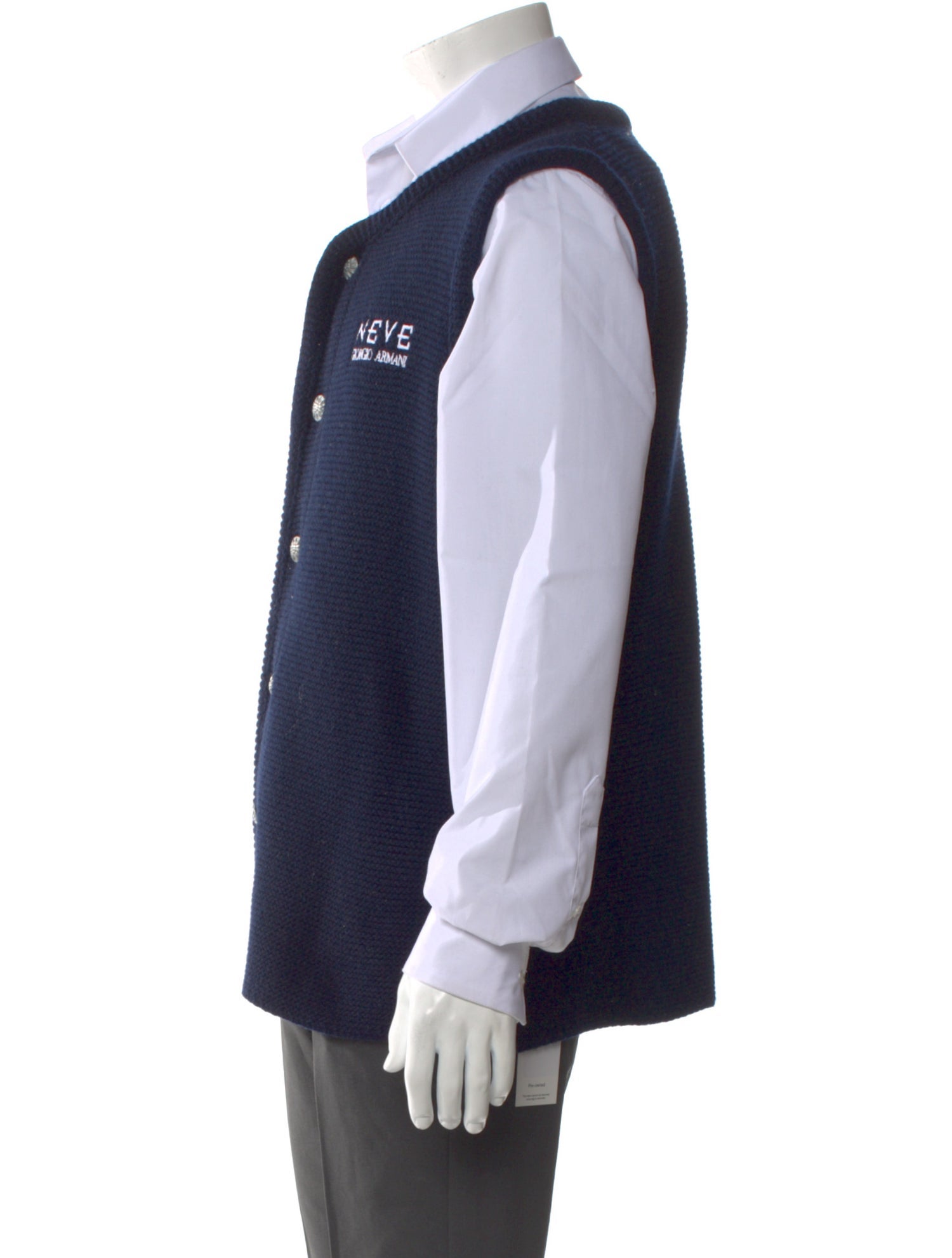 Giorgio Armani Neve Wool Graphic Print Sweater Vest