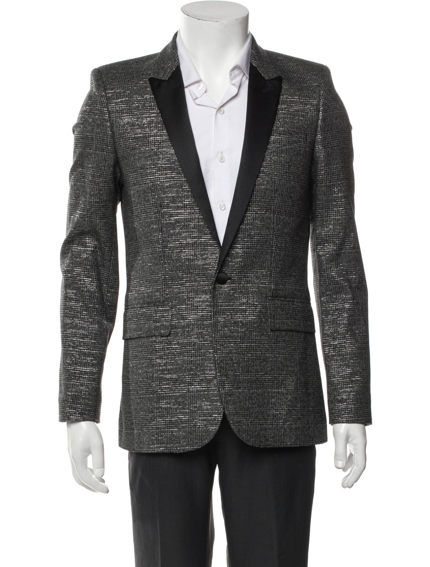 Garçons Infidèles Plaid Print Glitter Accents Blazer