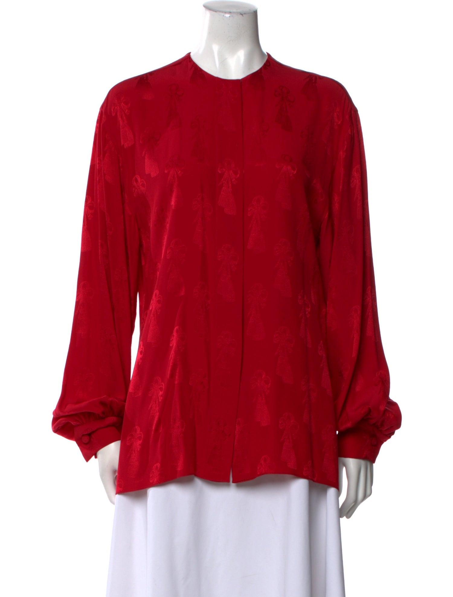 Gloria Sachs Silk Crew Neck Blouse