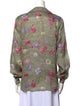 Gloria Sachs Floral Print Three-Quarter Sleeve Button-Up Top