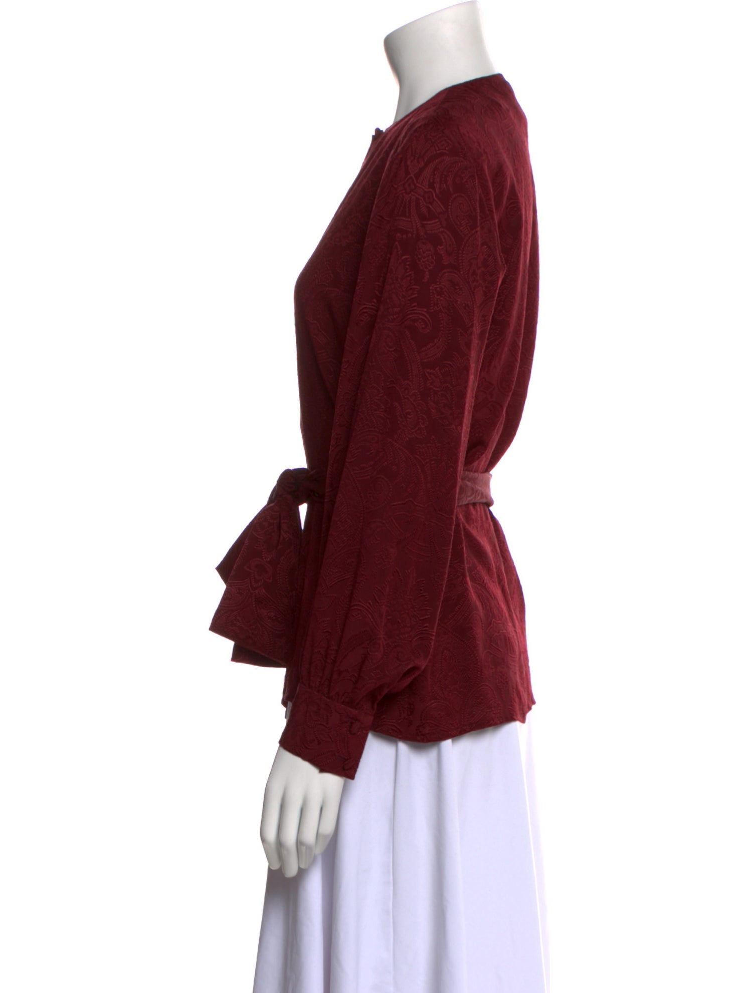 Gloria Sachs Crew Neck Long Sleeve Blouse