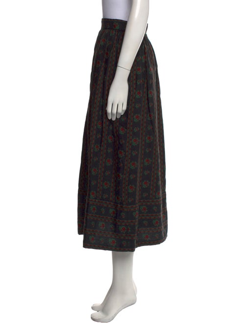 Gloria Sachs Floral Print Midi Length Skirt
