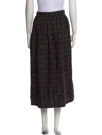 Gloria Sachs Floral Print Midi Length Skirt