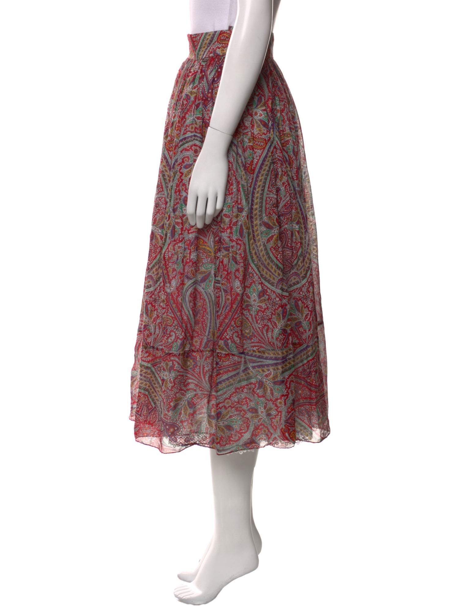 Gloria Sachs Printed Midi Length Skirt